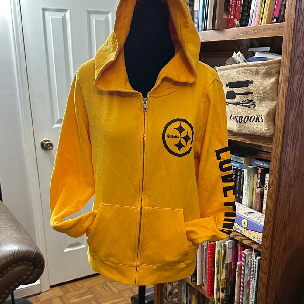 Victoria's Secret Pink Yellow Steelers zip up hoodie